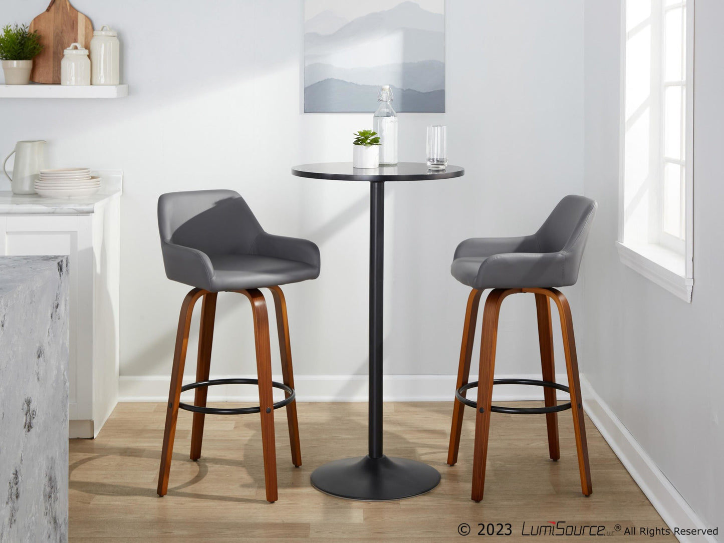 Daniella 30" Fixed-Height Barstool - Set of 2 By LumiSource - B30-DNLAPU-GRTZQ2 WLCAM2 | Bar Stools | Modishstore - 13