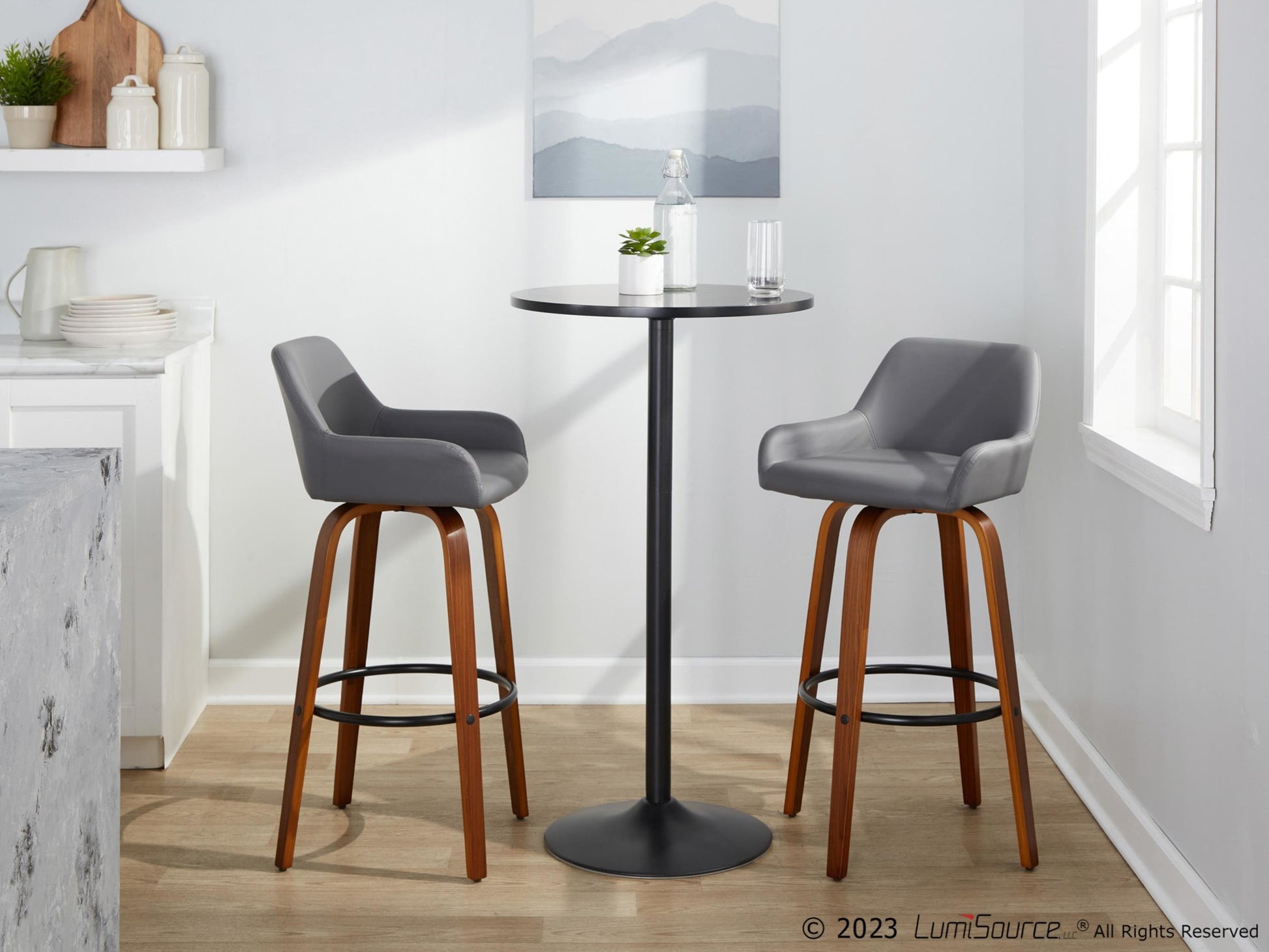 Daniella 30" Fixed-Height Barstool - Set of 2 By LumiSource - B30-DNLAPU-GRTZQ2 WLCAM2 | Bar Stools | Modishstore - 14