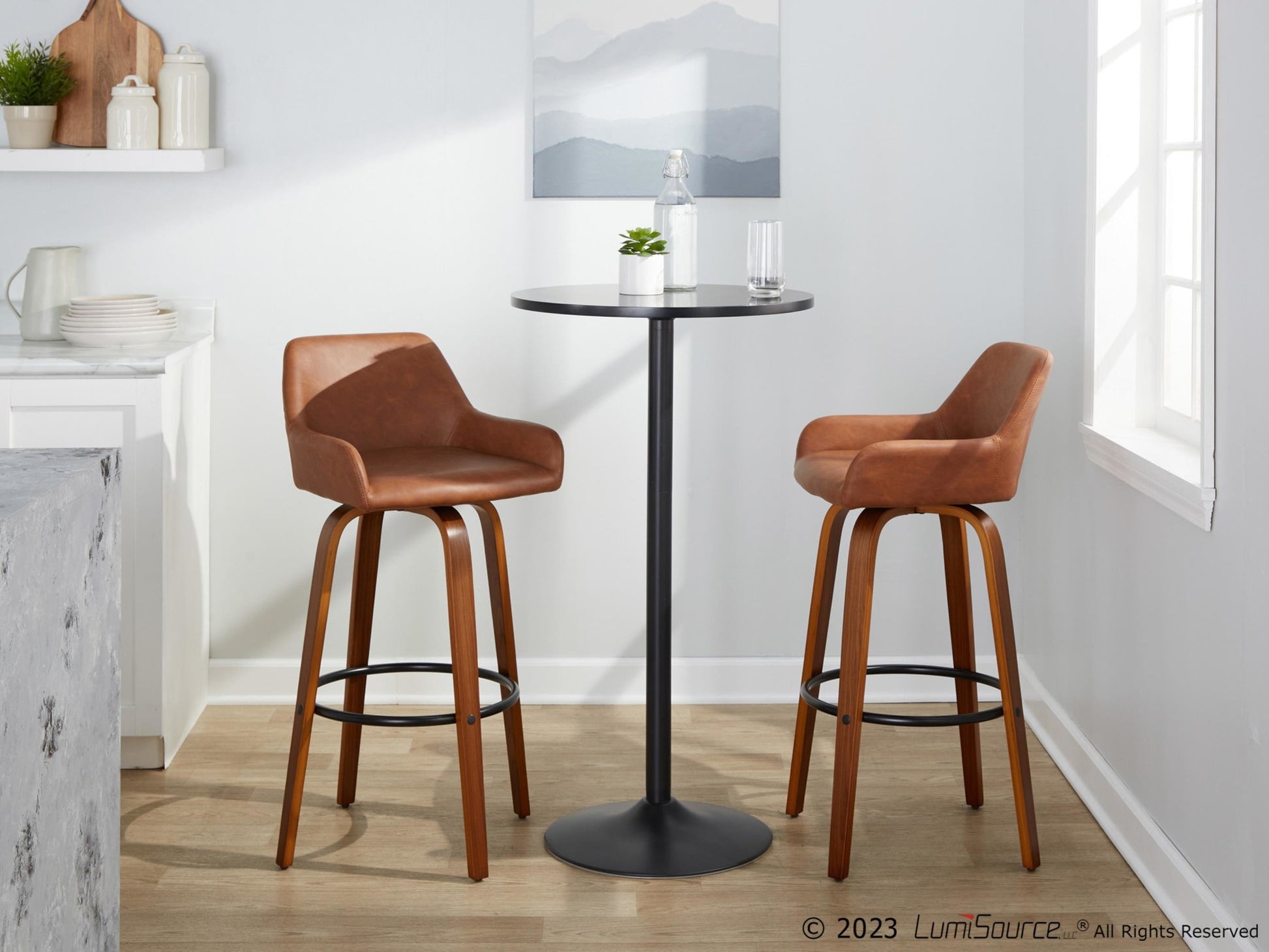 Daniella 30" Fixed-Height Barstool - Set of 2 By LumiSource - B30-DNLAPU-GRTZQ2 WLCAM2 | Bar Stools | Modishstore - 3