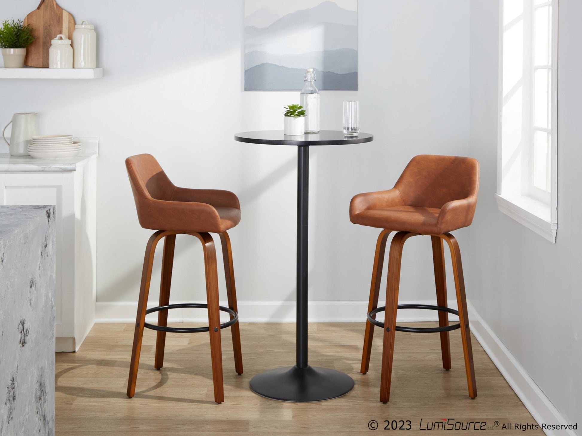 Daniella 30" Fixed-Height Barstool - Set of 2 By LumiSource - B30-DNLAPU-GRTZQ2 WLCAM2 | Bar Stools | Modishstore - 4