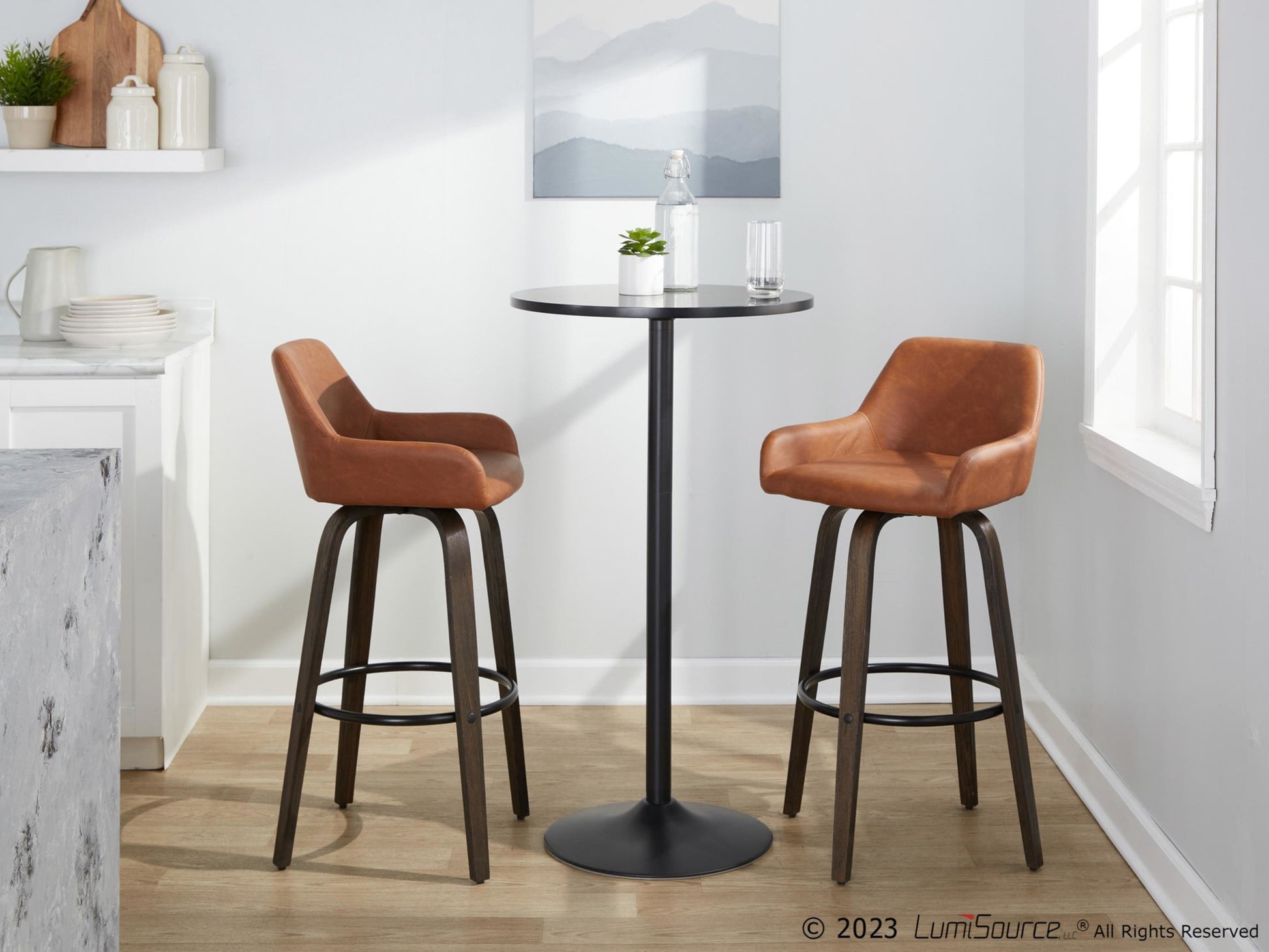 Daniella 30" Fixed-Height Barstool - Set of 2 By LumiSource - B30-DNLAPU-GRTZQ2 BNCAM2 | Bar Stools | Modishstore - 4