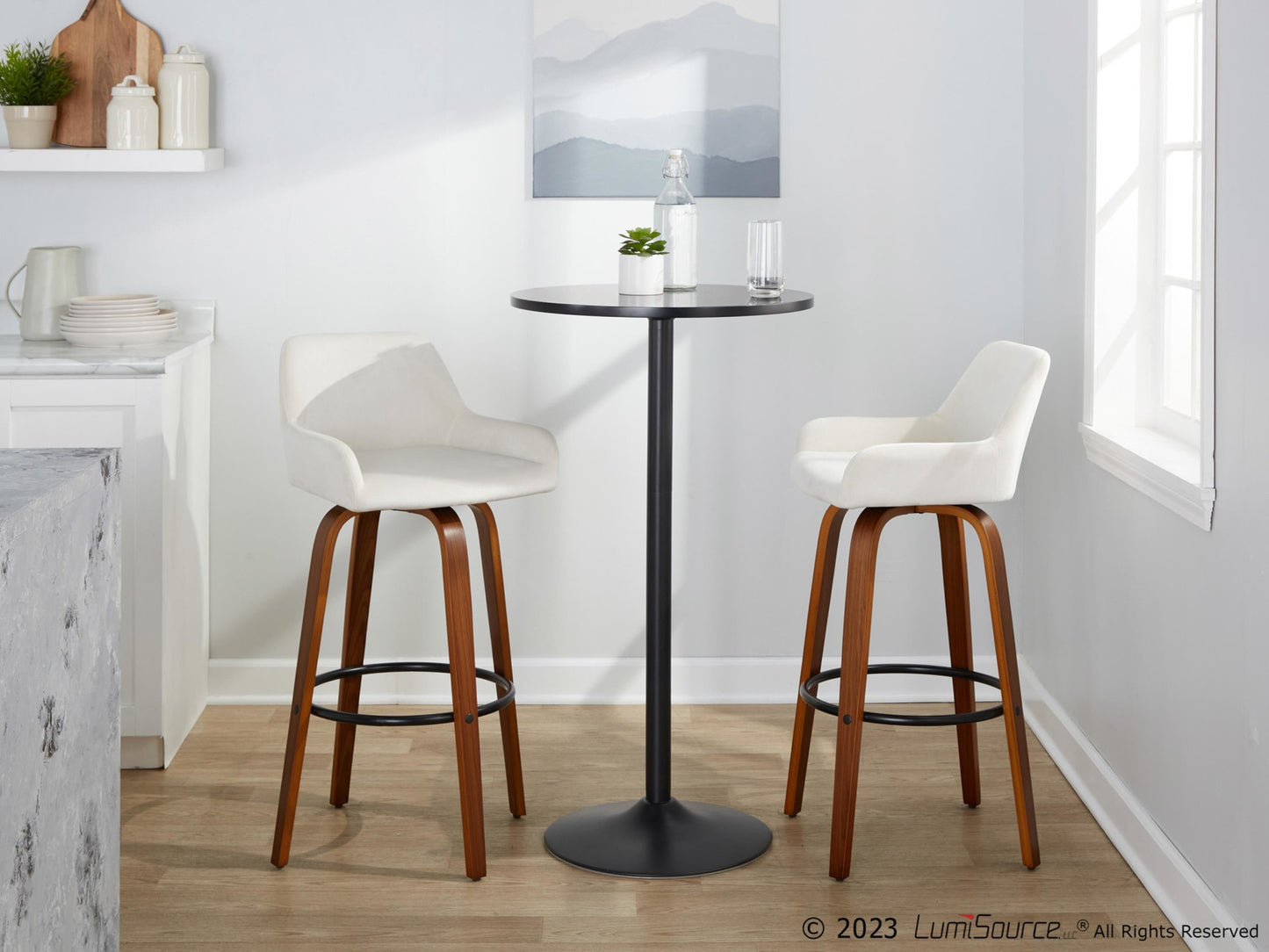 Daniella 30" Fixed-Height Barstool - Set of 2 By LumiSource - B30-DNLAV-GRTZQ2 WLBK2 | Bar Stools | Modishstore - 13