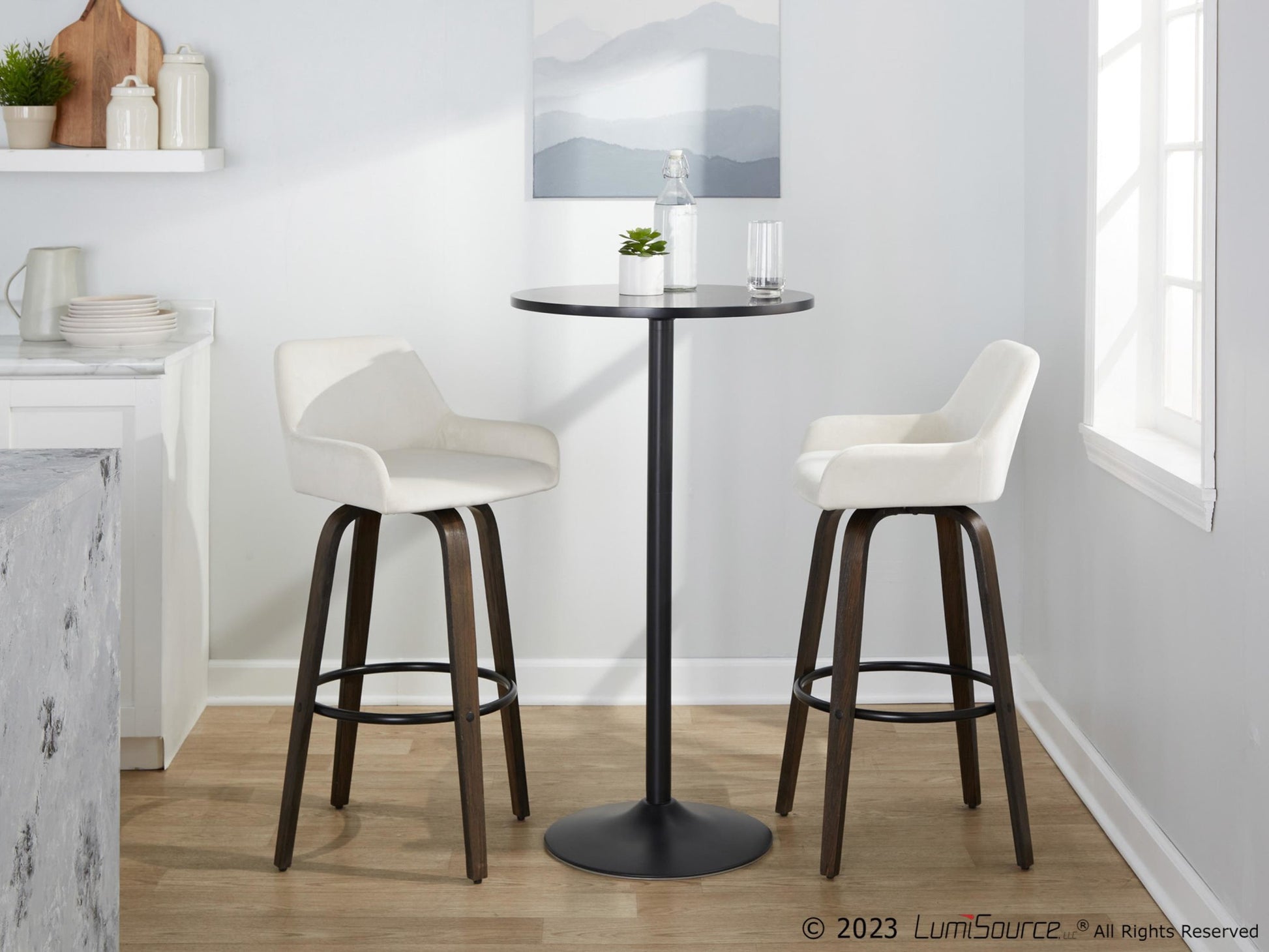 Daniella 30" Fixed-Height Barstool - Set of 2 By LumiSource - B30-DNLAV-GRTZQ2 BNBK2 | Bar Stools | Modishstore - 13