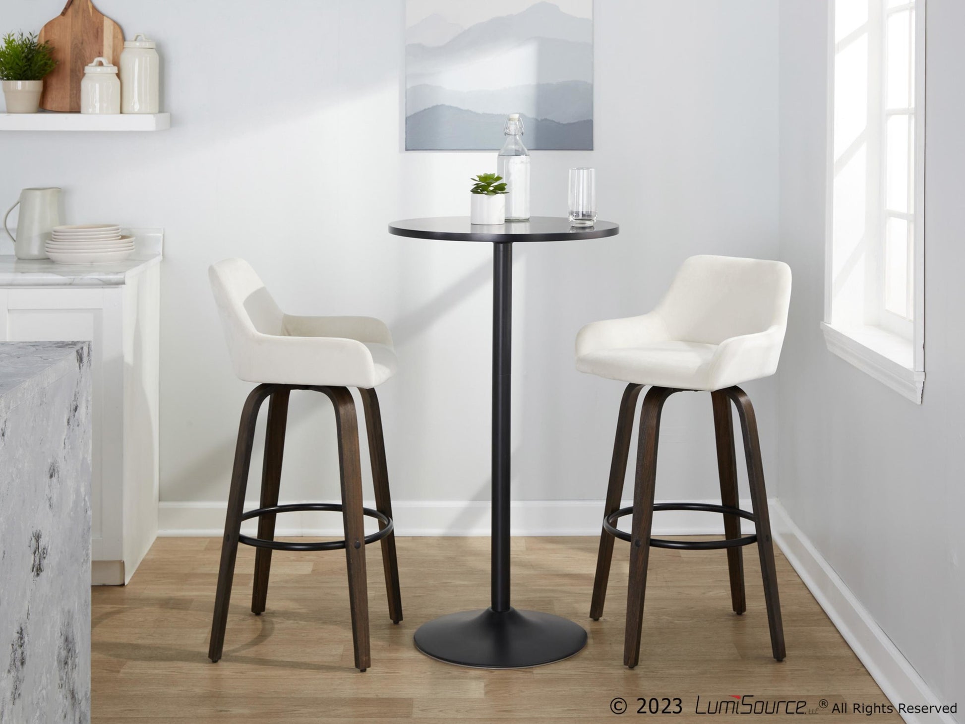 Daniella 30" Fixed-Height Barstool - Set of 2 By LumiSource - B30-DNLAV-GRTZQ2 BNBK2 | Bar Stools | Modishstore - 14