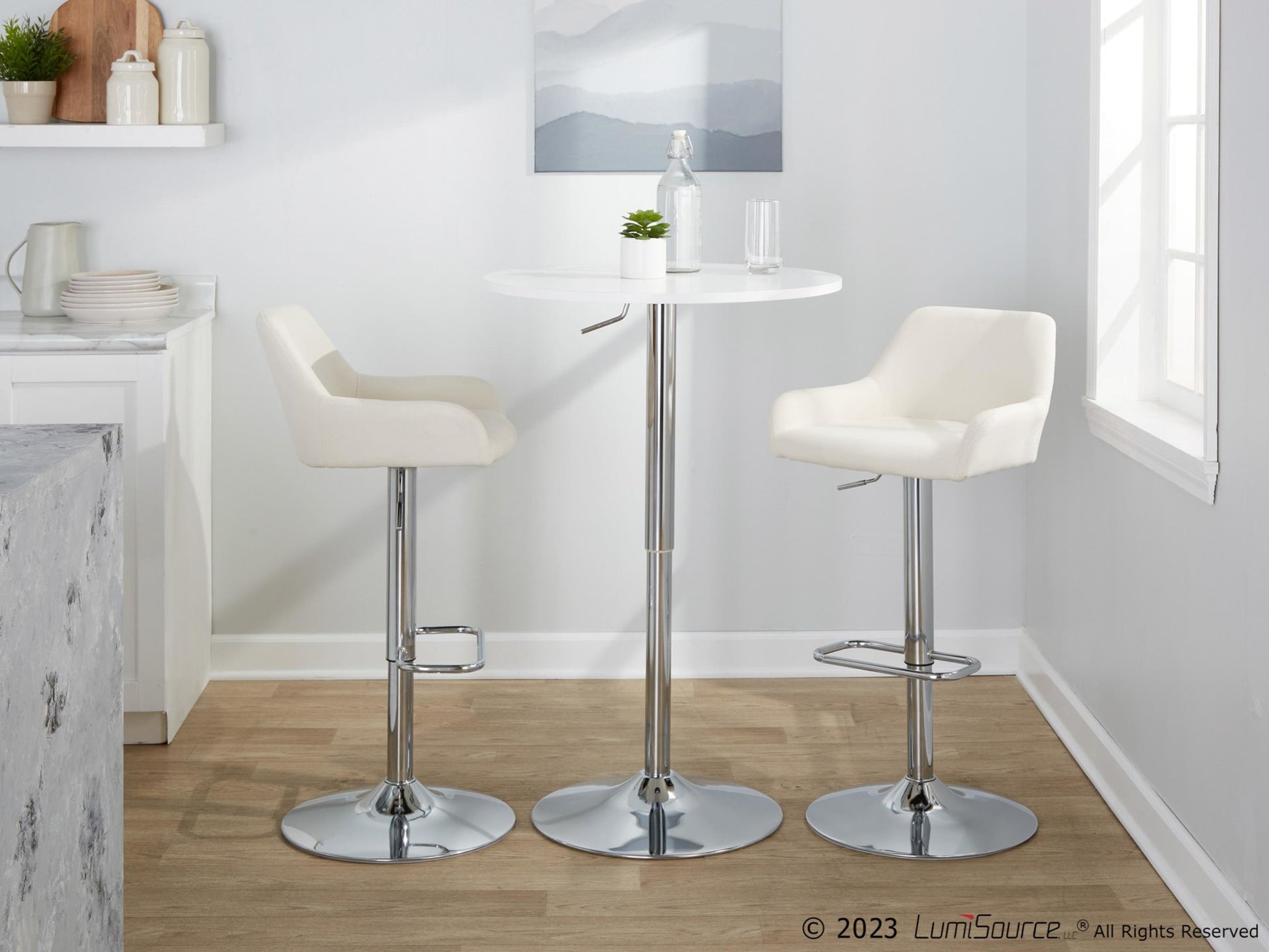 Daniella Adjustable Barstool - Set of 2 By LumiSource - BS-DNLAFB-RR2 BKCR2 | Bar Stools | Modishstore - 11