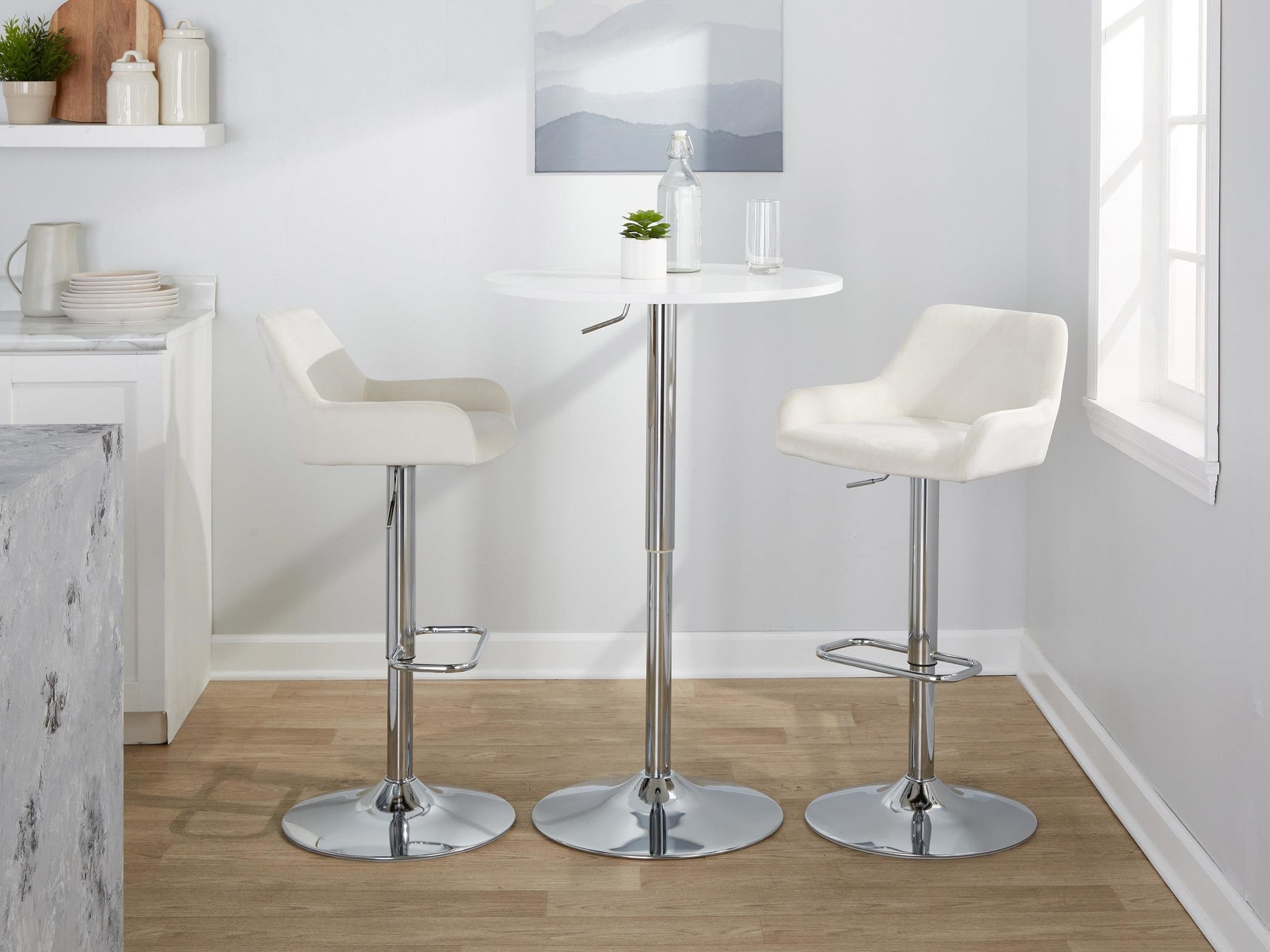 Daniella Adjustable Barstool - Set of 2 By LumiSource - BS-DNLAV-RR2 CHRBK2 | Bar Stools | Modishstore - 11