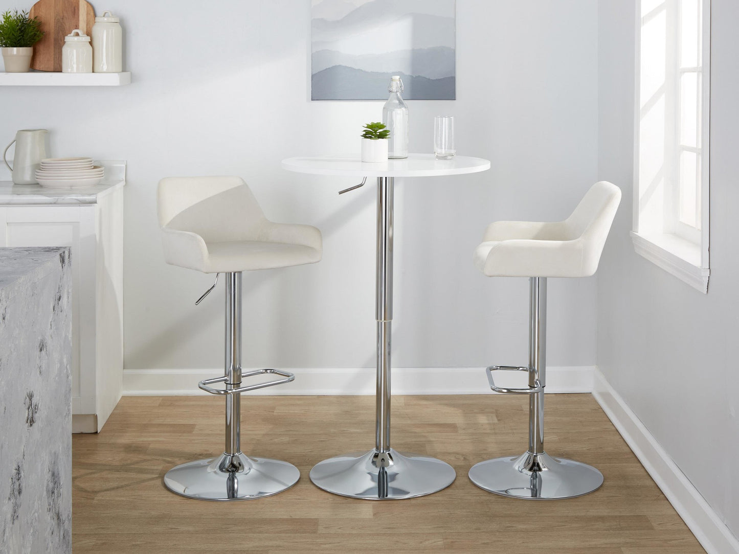 Daniella Adjustable Barstool - Set of 2 By LumiSource - BS-DNLAV-RR2 CHRBK2 | Bar Stools | Modishstore - 12