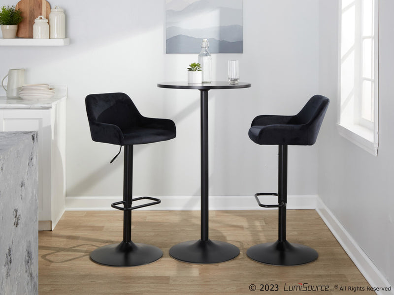 Daniella Adjustable Barstool - Set of 2 By LumiSource - BS-DNLAV-RR2 BKBK2 | Bar Stools | Modishstore