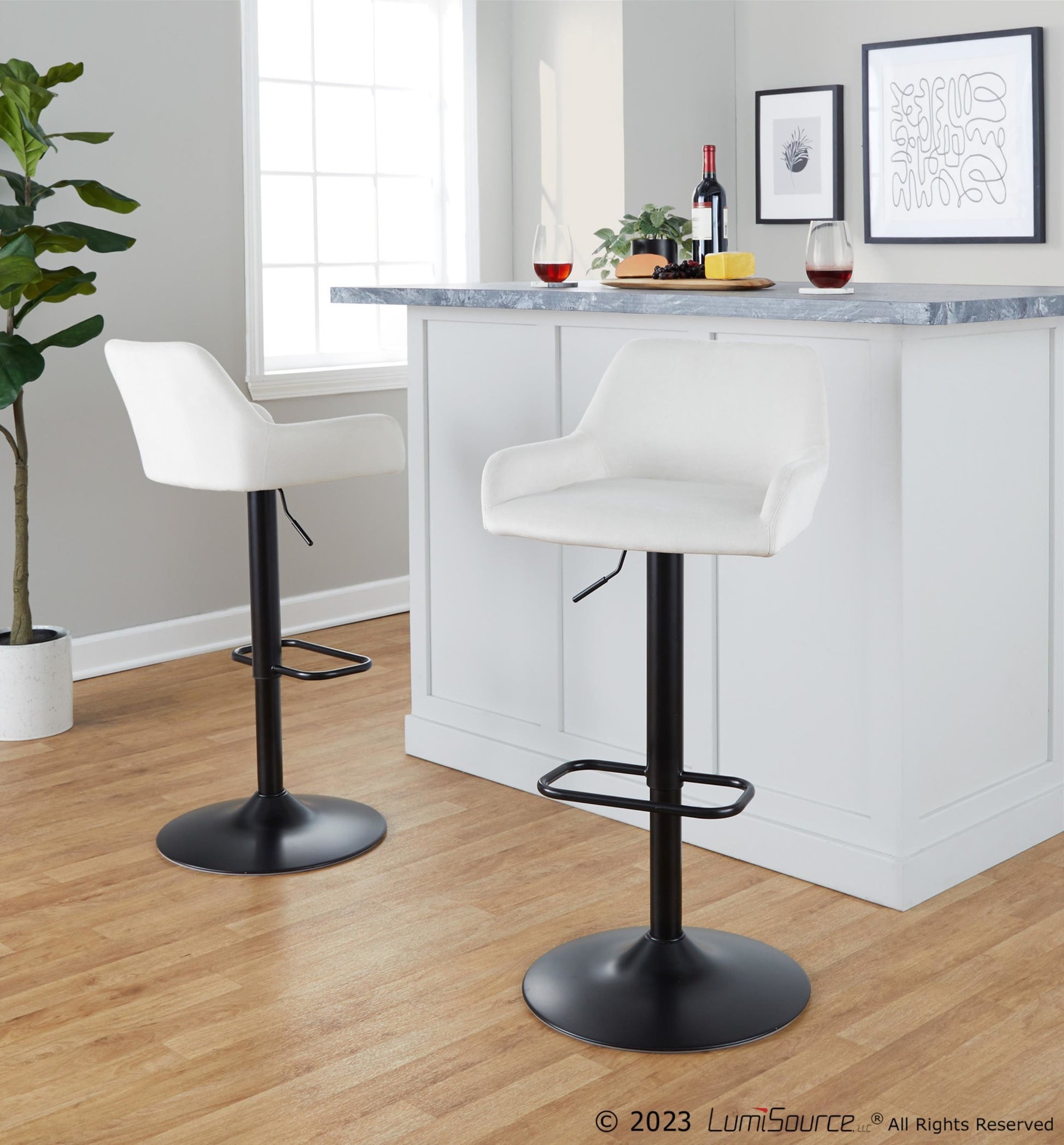 Daniella Adjustable Barstool - Set of 2 By LumiSource - BS-DNLAV-RR2 BKBK2 | Bar Stools | Modishstore - 13