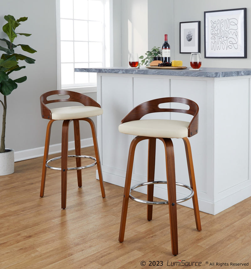 Cassis 30" Fixed-Height Barstool - Set of 2 By LumiSource - B30-CASSISPU-GRTZR2 WLCR2 | Bar Stools | Modishstore