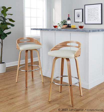 Cassis 30" Fixed-Height Barstool - Set of 2 By LumiSource - B30-CASSISPU-GRTZR2 WLCR2 | Bar Stools | Modishstore - 21