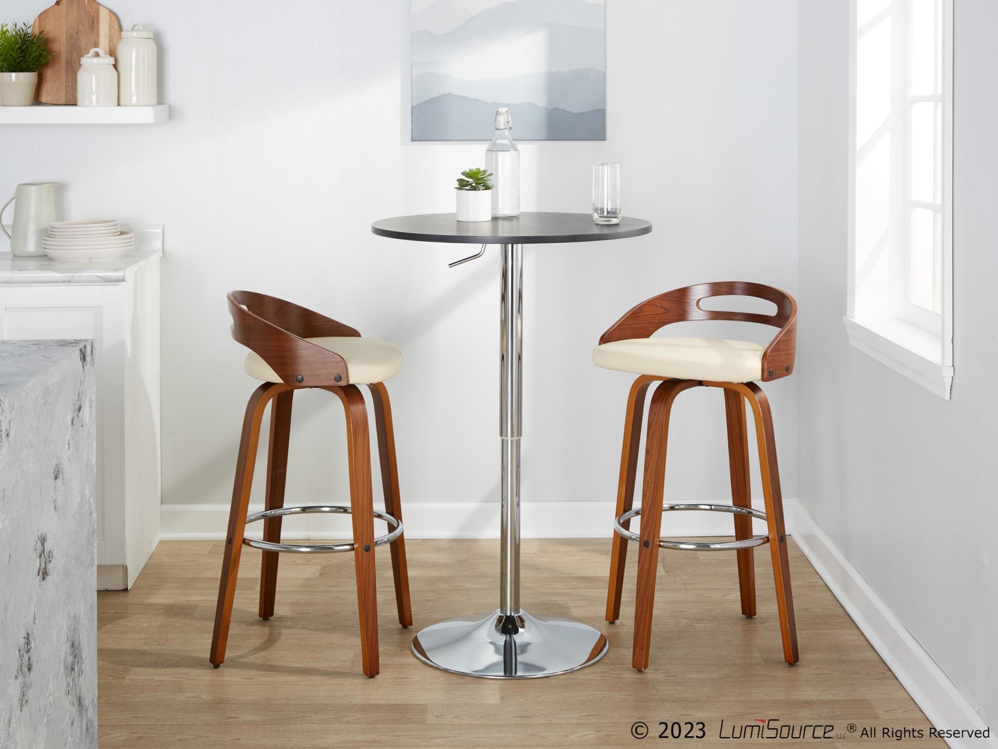 Cassis 30" Fixed-Height Barstool - Set of 2 By LumiSource - B30-CASSISPU-GRTZR2 WLCR2 | Bar Stools | Modishstore - 4