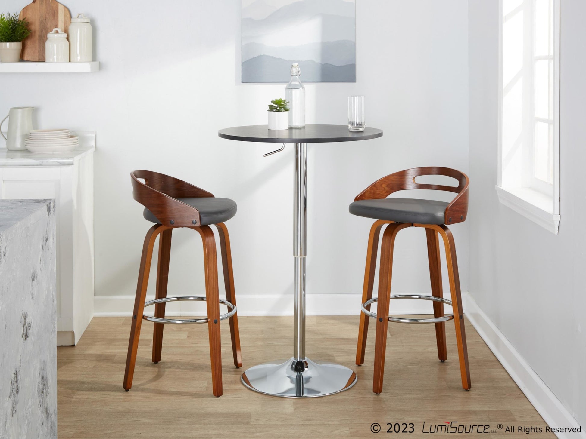 Cassis 30" Fixed-Height Barstool - Set of 2 By LumiSource - B30-CASSISPU-GRTZR2 WLCR2 | Bar Stools | Modishstore - 14