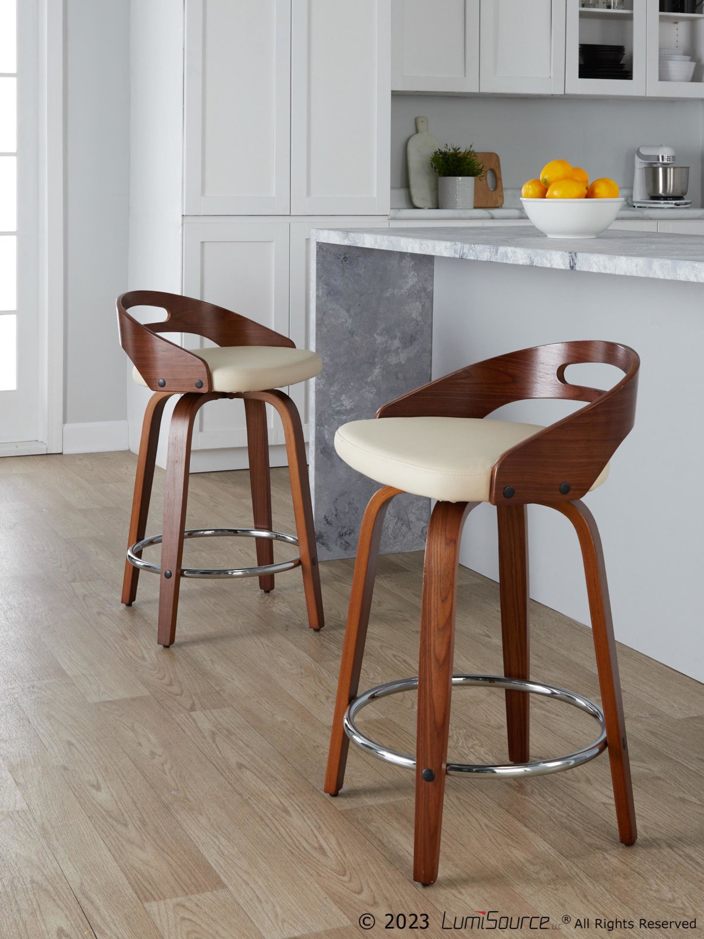 Cassis 24" Fixed-Height Counter Stool - Set of 2 By LumiSource - B24-CASSISPU-GRTZQ2 LGYLGYBK2 | Counter Stools | Modishstore - 33