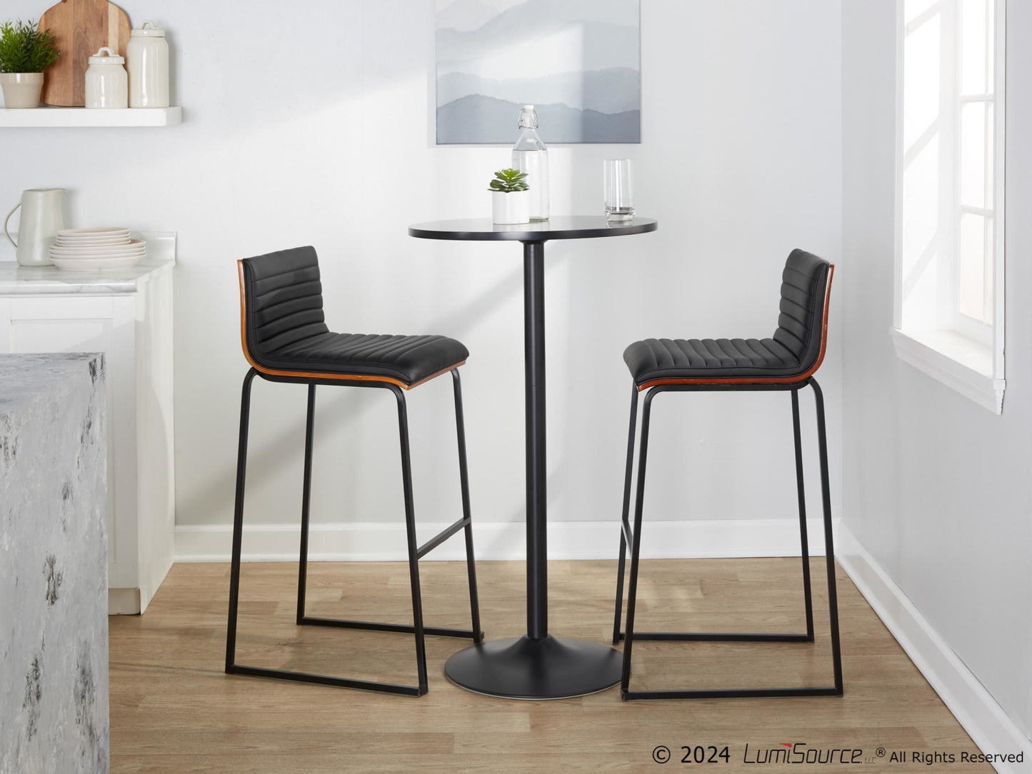 Mason Mara 30" Fixed-Height Barstool - Set of 2 By LumiSource - B30-MASONPU-MARA1 AUWLBK2 | Bar Stools | Modishstore - 10