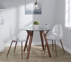 Folia Round Clara Dining Set - 3 Piece By LumiSource - DS3-FOLIARNDWLCL+2CLRAWLCL