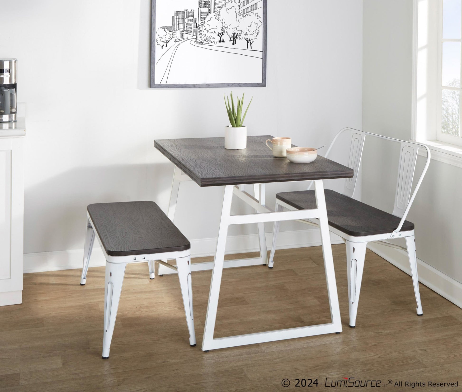 Geo-Oregon Dining Set - 3 Piece By LumiSource - DS3-GEOVWE+2OREGONVWE | Dining Sets | Modishstore