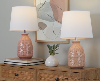 Claudia 20" Ceramic Accent Lamp - Set of 2 By LumiSource - GTE20-CLAUDIA GNPNIW2 | Table Lamps | Modishstore - 6