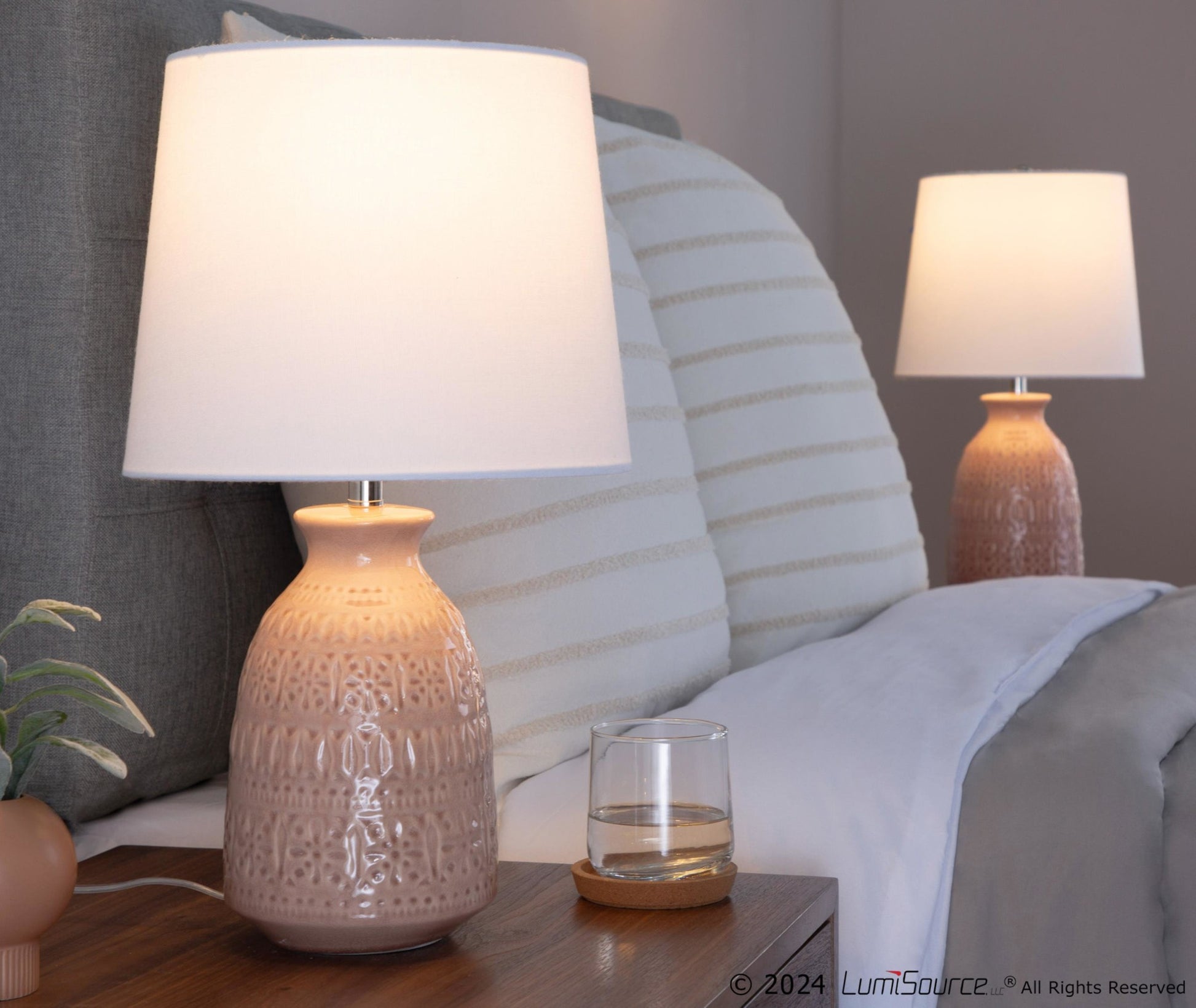 Claudia 20" Ceramic Accent Lamp - Set of 2 By LumiSource - GTE20-CLAUDIA GNPNIW2 | Table Lamps | Modishstore - 7