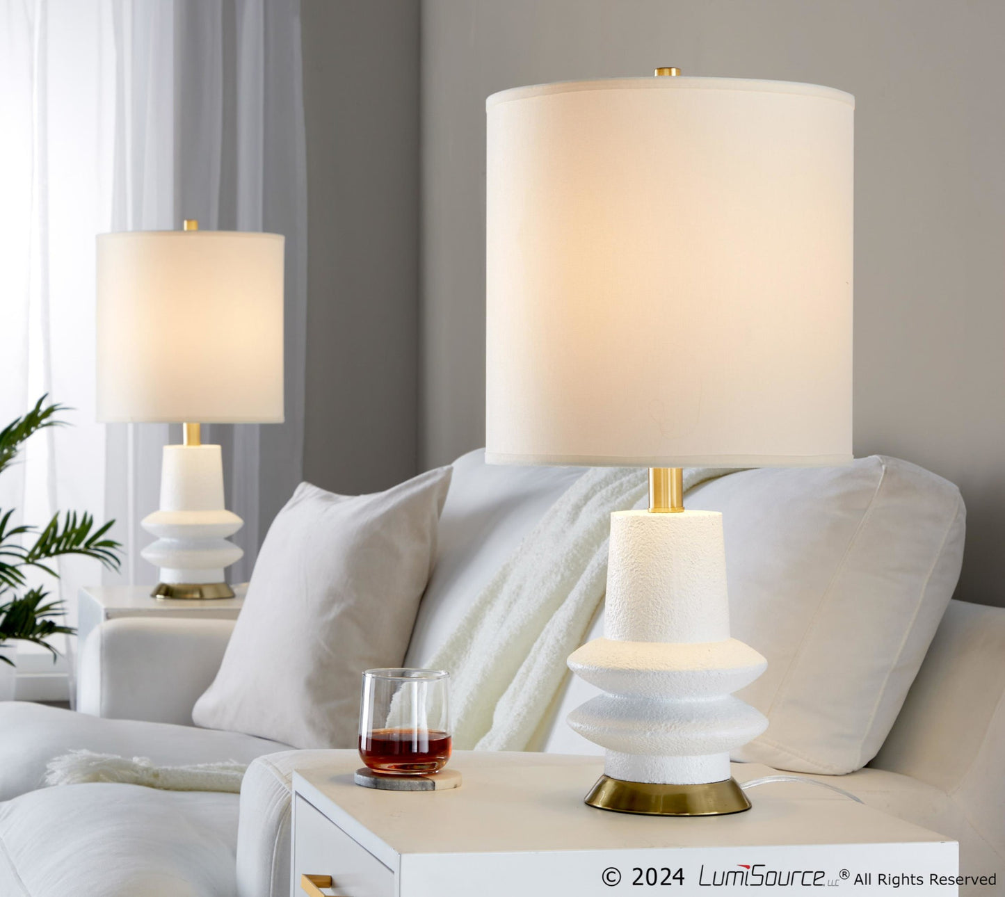 Lloyd 26" Polyresin Table Lamp  - Set of 2 By LumiSource - GPT26-LLOYD BKW2 | Table Lamps | Modishstore - 7