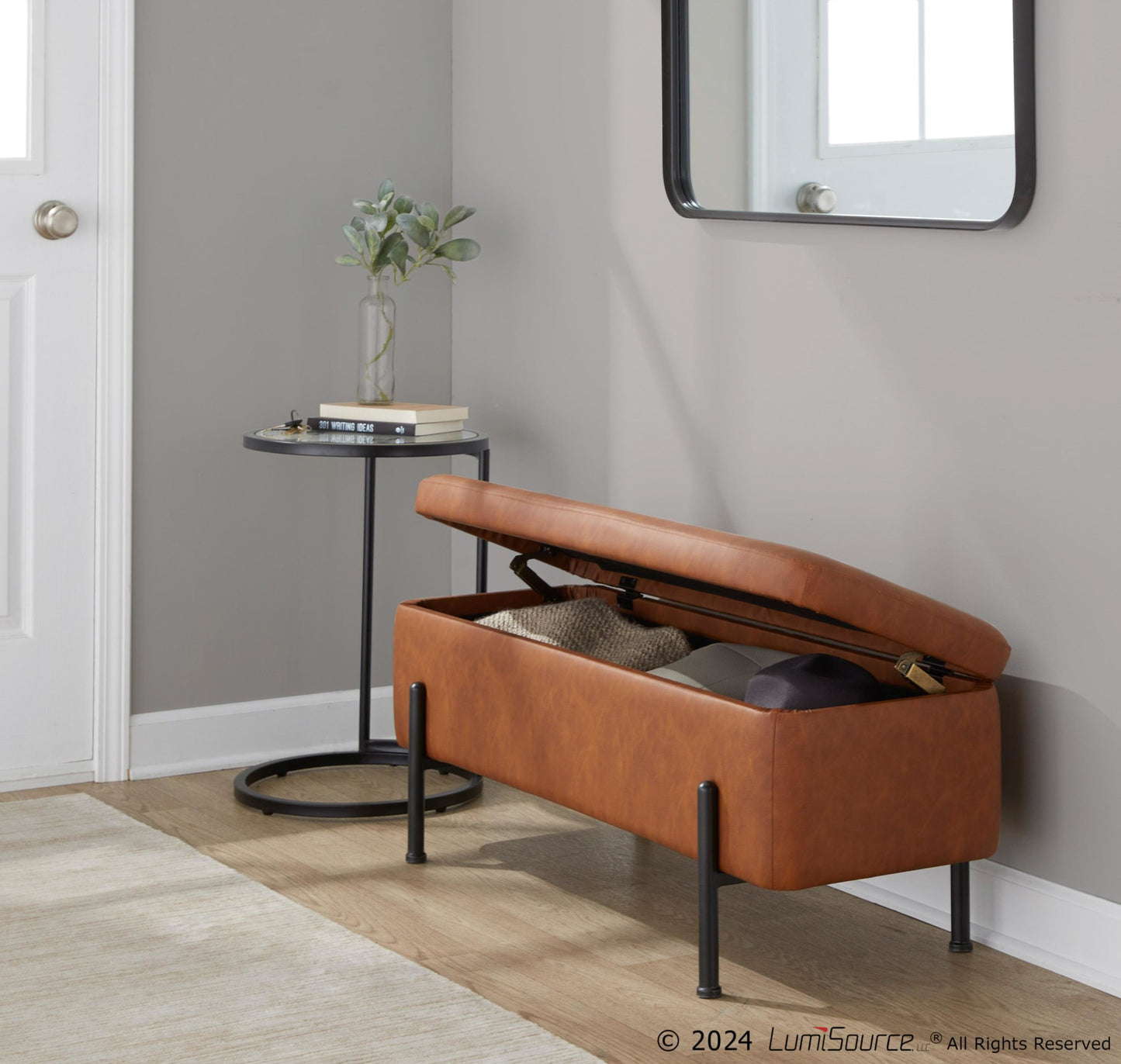 Daniella Storage Bench By LumiSource - OT-DANIELLASTOR BKCAM | Benches | Modishstore - 4