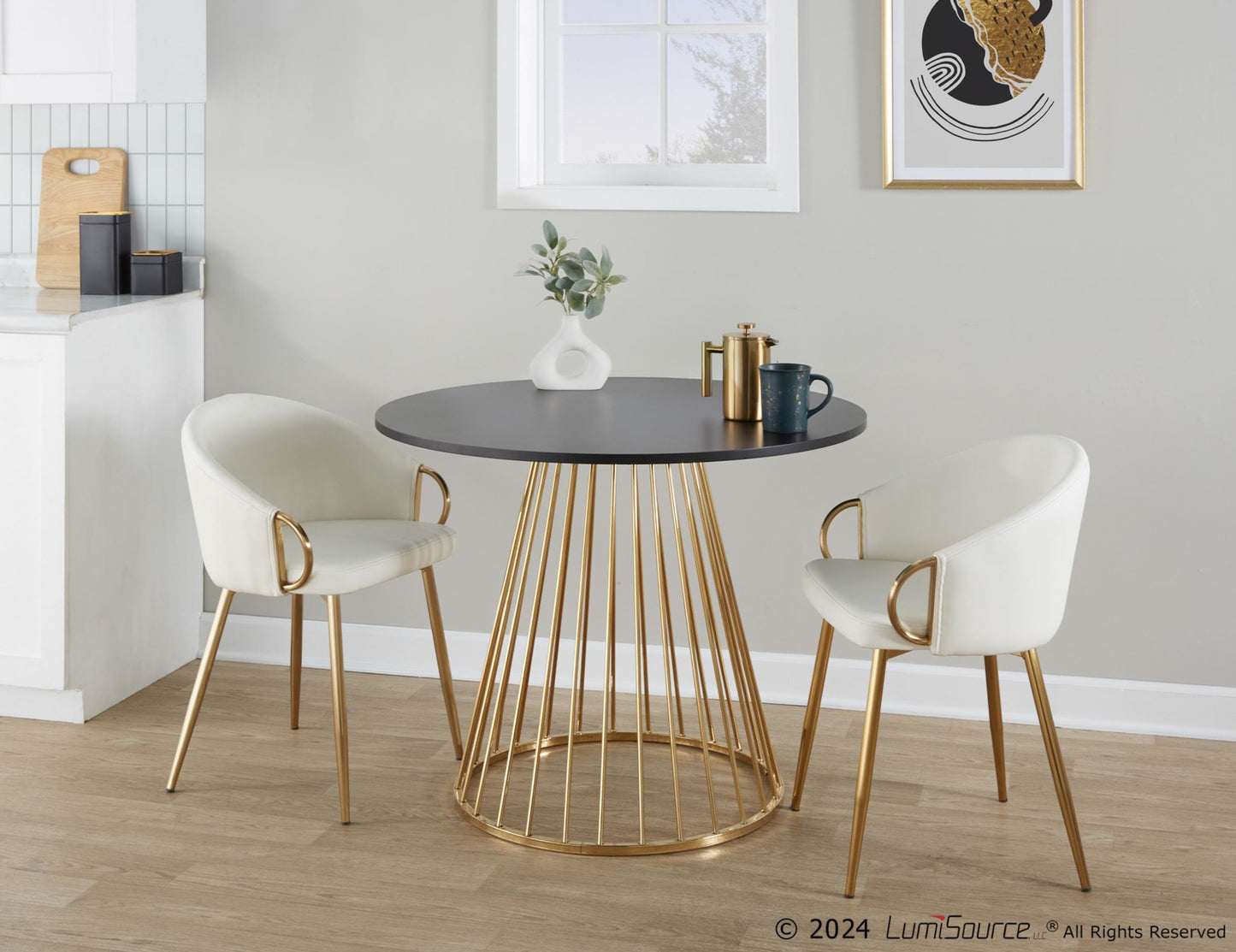 Canary Cosmo Dining Table By LumiSource - DT-CNRY-CNRYCSMO2 AUBK | Dining Tables | Modishstore