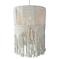 Macrame Pendant - Tall Drum with Fringe Set Of 4 By HomArt | Pendant Lamps | Modishstore - 1