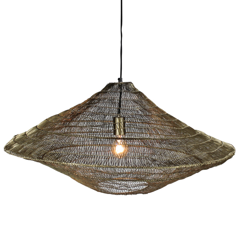 Stark Woven Wire Pendant, Gold By HomArt | Pendant Lamps | Modishstore - 1