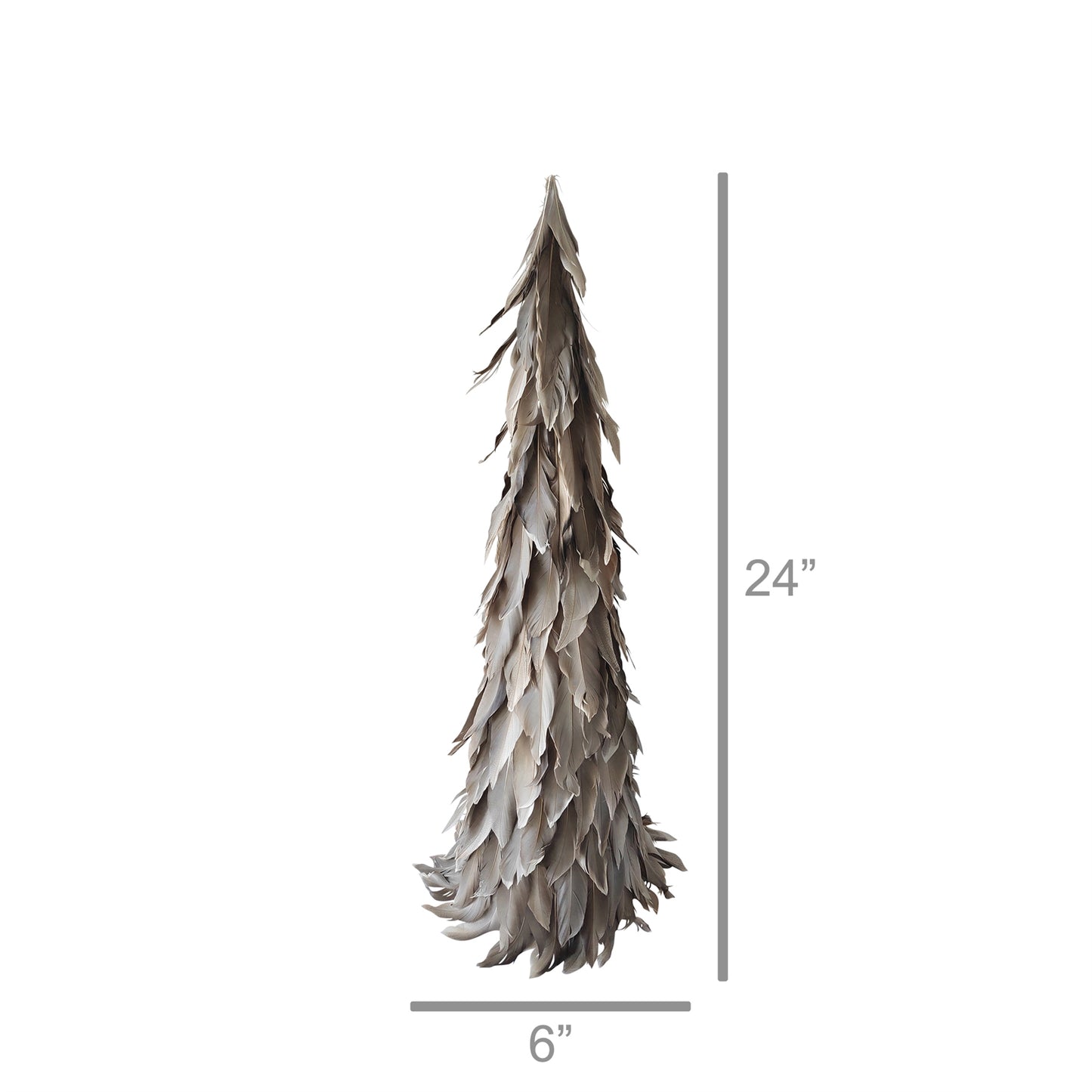 Feather Tree, Grey - Medium Set Of 8 By HomArt | Christmas Trees | Modishstore - 2