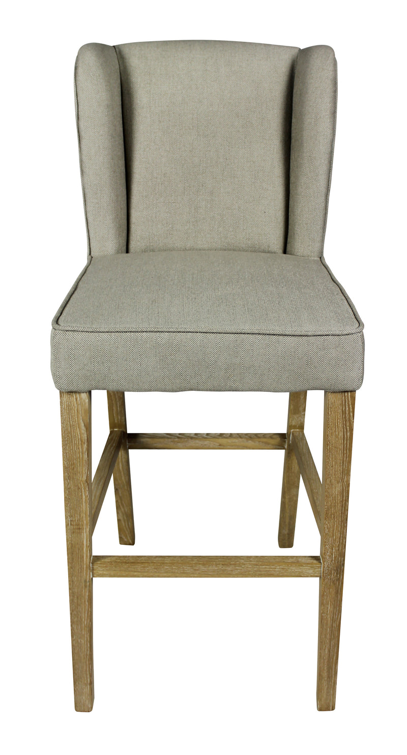 Gray And Brown Solid Wood Bar Height Bar Chair By Homeroots | Bar Stools | Modishstore - 1