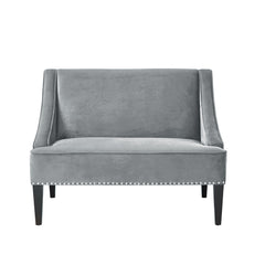 Gray And Brown Upholstered Velvet Bench By Homeroots