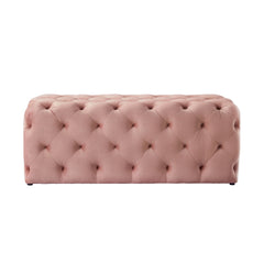 Blush And Black Upholstered Velvet Bench By Homeroots