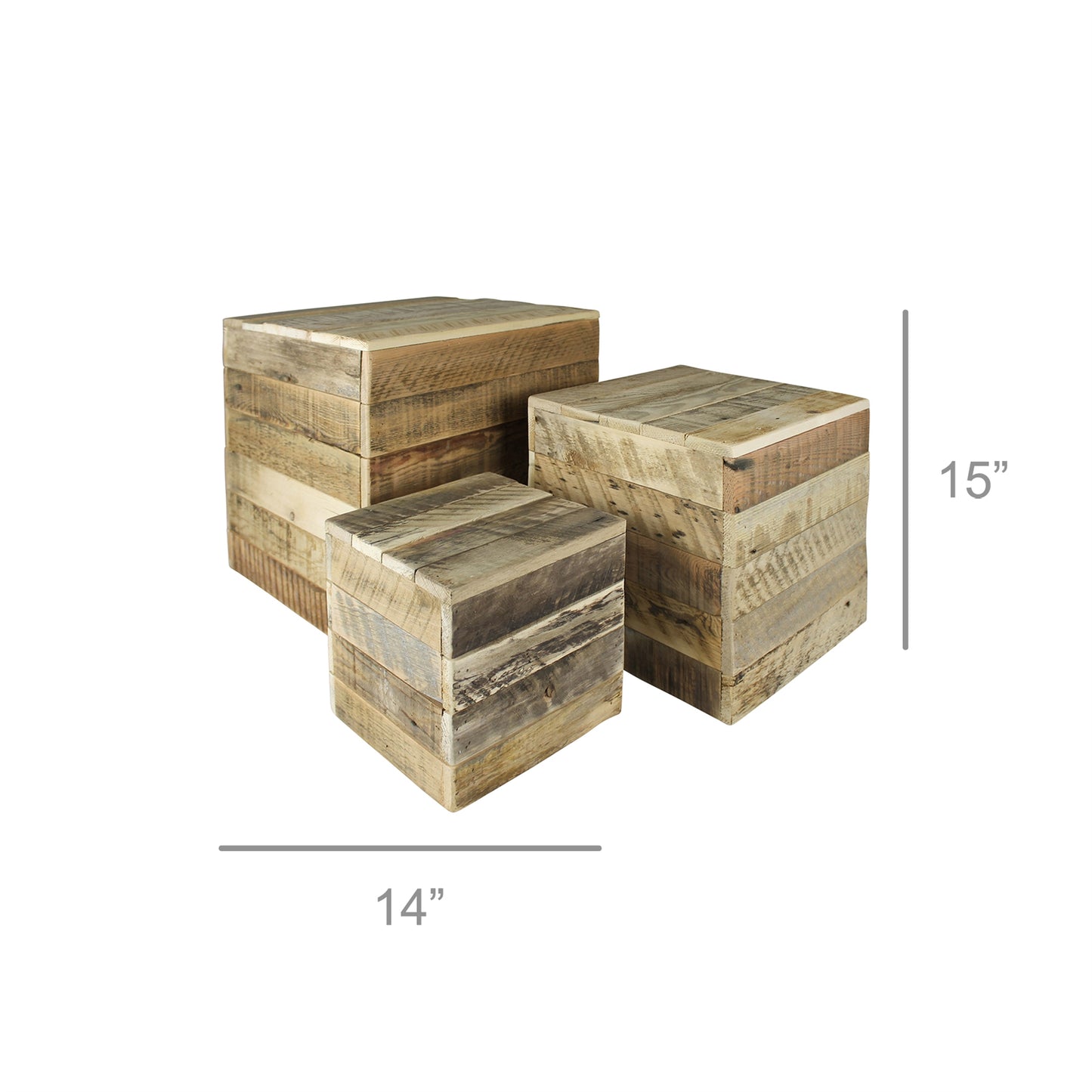 Shaw Wood Risers - Set/3 By HomArt | Ornaments | Modishstore - 5