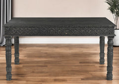 Black Solid Wood Dining Table By Homeroots