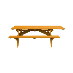 Natural Solid Wood Outdoor Picnic Table Umbrella Hole By Homeroots