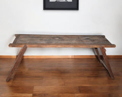 Brown Reclaimed Wood Distressed Folding Console Table By Homeroots