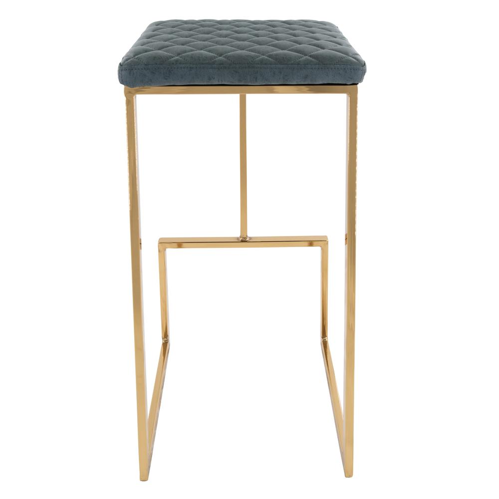 LeisureMod Quincy Quilted Stitched Leather Bar Stools With Gold Metal Frame - QSG29BU | Bar Stools | Modishstore - 3