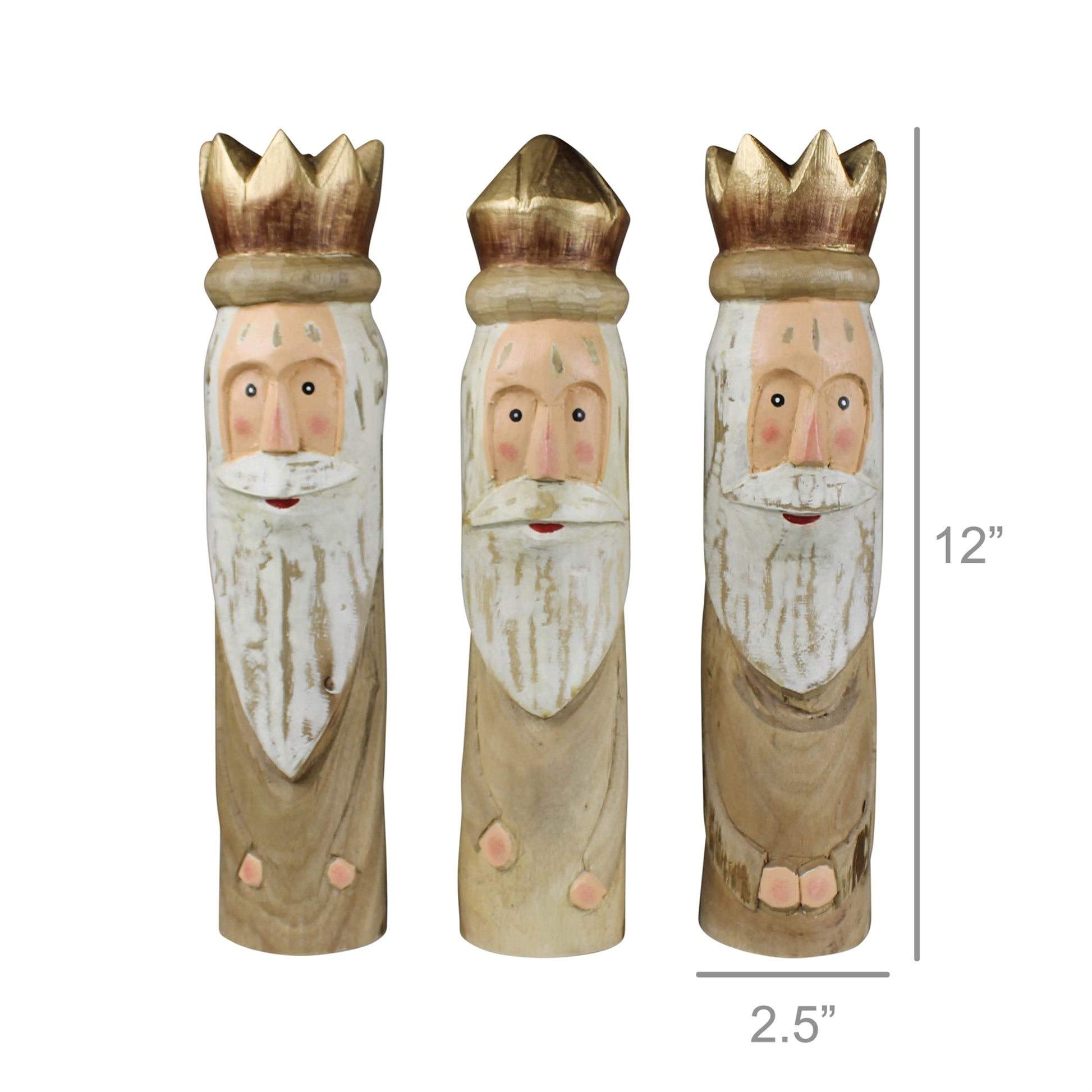 Wood Kings, Set of 3 By HomArt | Figurines | Modishstore - 3