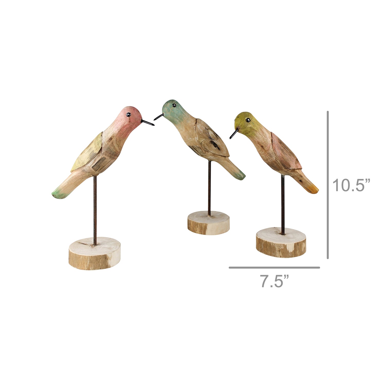 Wood Parakeets, Set/3 By HomArt | Ornaments | Modishstore - 5