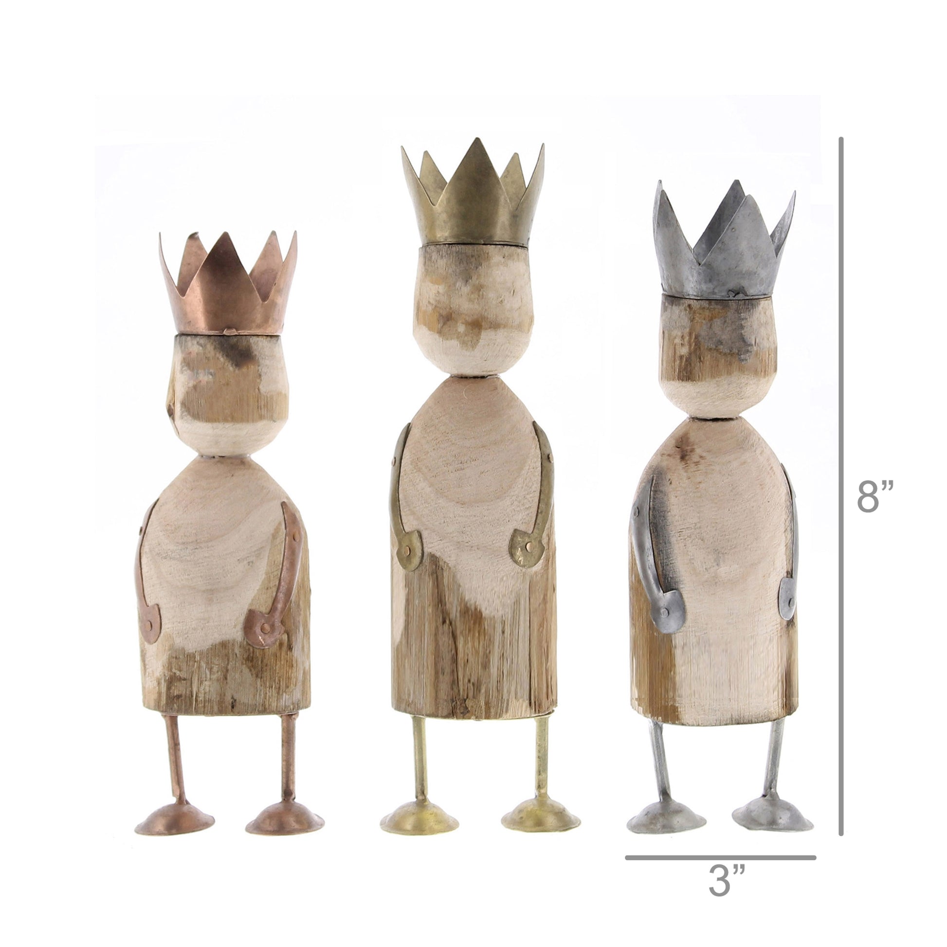 Wise Men, Wood & Metal - Set of 6 By HomArt | Figurines | Modishstore - 3