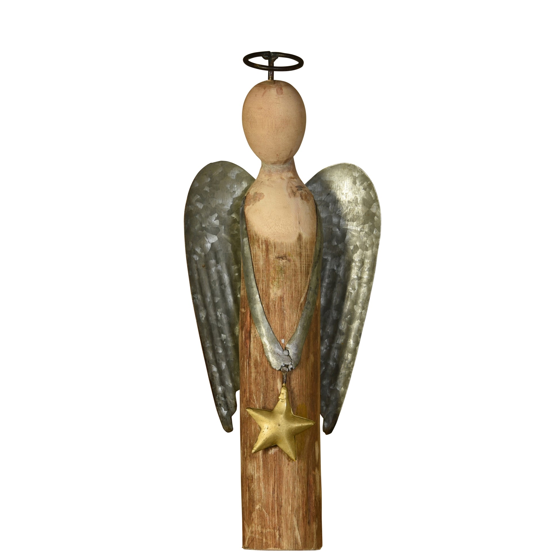 Angel with Star, Wood & Metal - Small Set Of 4 By HomArt | Ornaments | Modishstore - 2