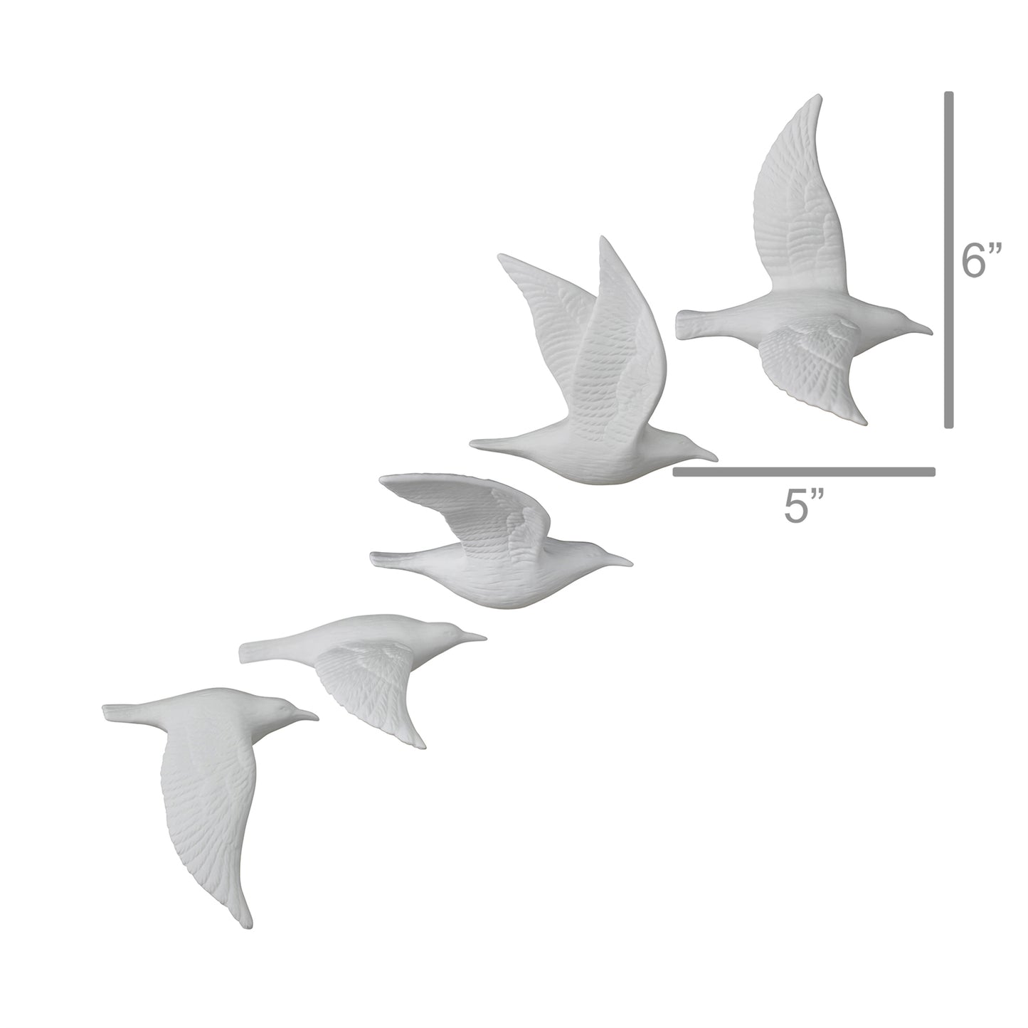 Flying Gulls, Bone China, Matte White - Matte White By HomArt | Ornaments | Modishstore - 7