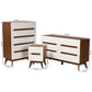 Baxton Studio Calypso Mid-Century Modern Two-Tone White and Walnut Brown Finished Wood 3-Piece Storage Set | Bedroom Sets | Modishstore - 3