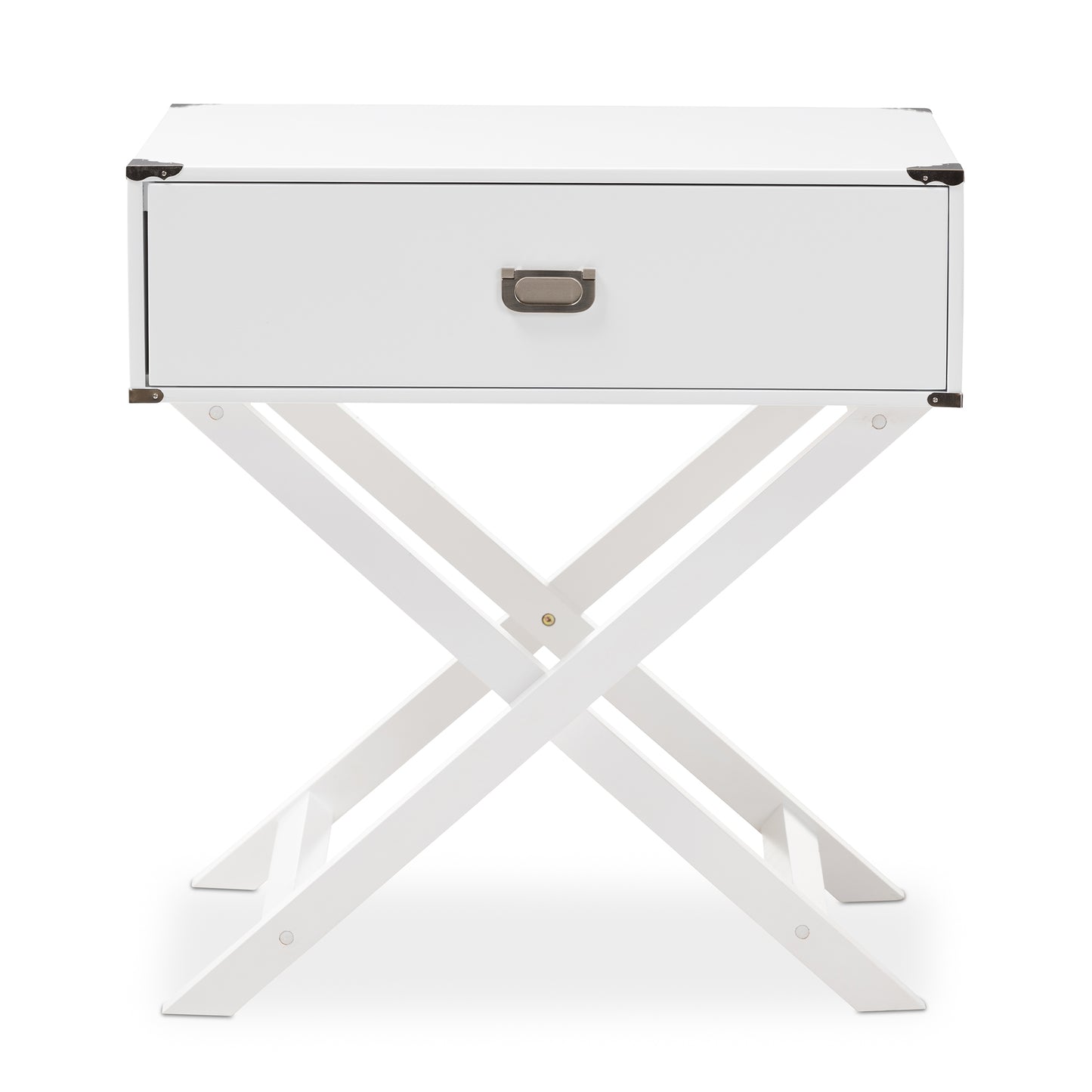 Baxton Studio Curtice Modern And Contemporary White 1-Drawer Wooden End Table | End Tables | Modishstore - 4