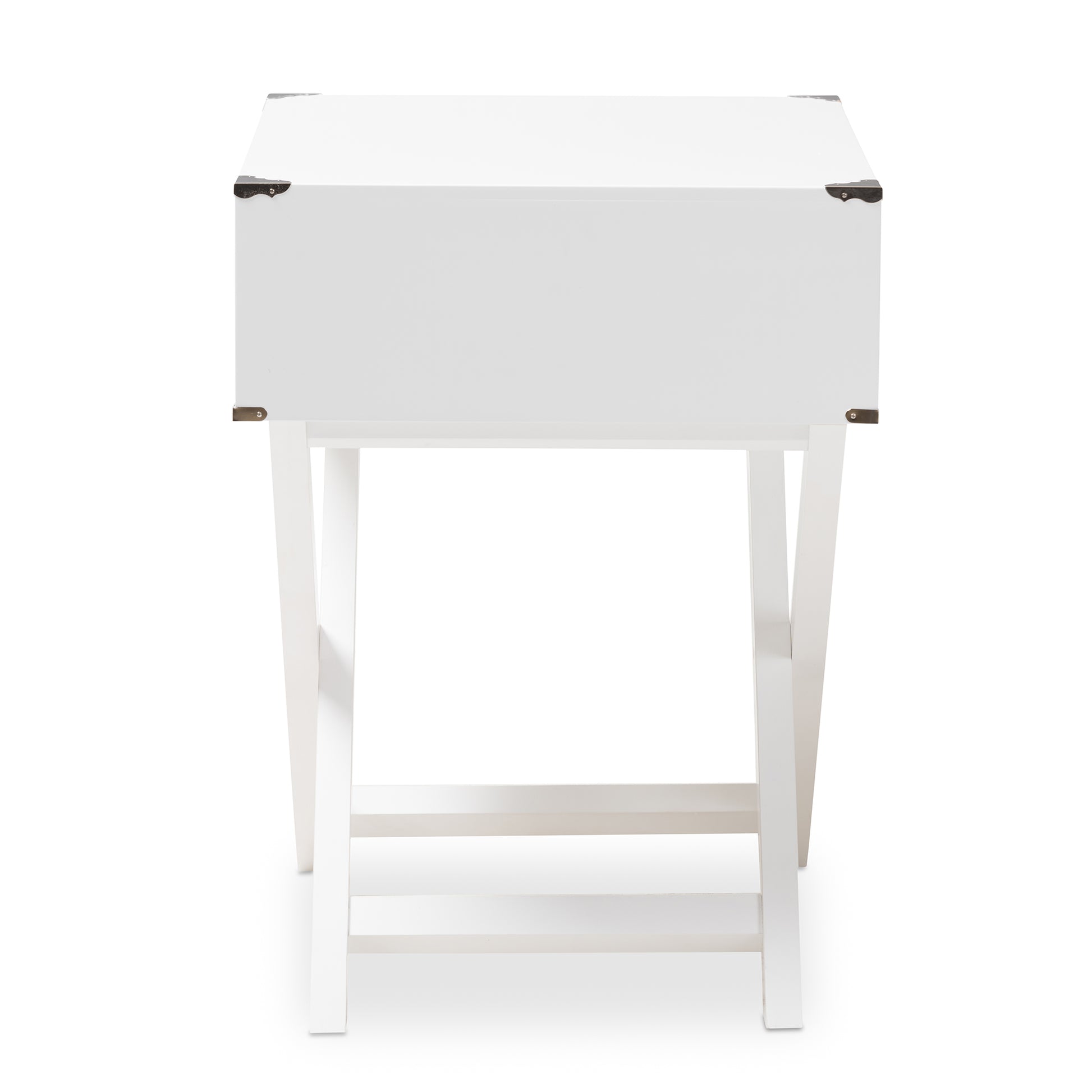 Baxton Studio Curtice Modern And Contemporary White 1-Drawer Wooden End Table | End Tables | Modishstore - 5