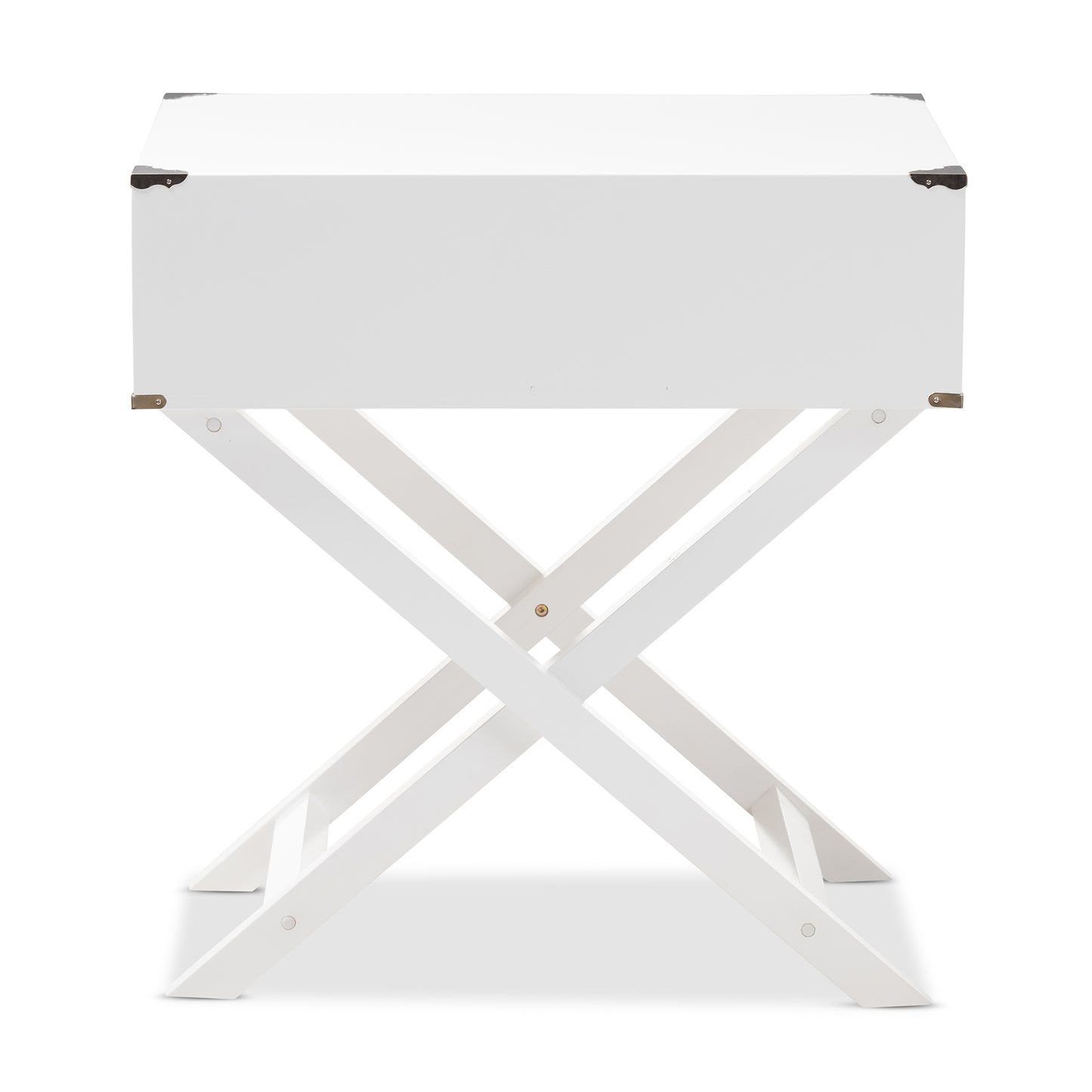 Baxton Studio Curtice Modern And Contemporary White 1-Drawer Wooden End Table | End Tables | Modishstore - 6