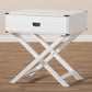 Baxton Studio Curtice Modern And Contemporary White 1-Drawer Wooden End Table | End Tables | Modishstore - 7