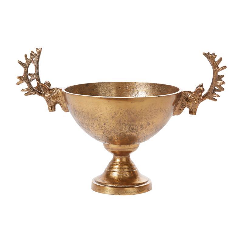 Golden Buck Bowl 16"x 9.25"x 11" By Accent Decor | Bowls | Modishstore - 2