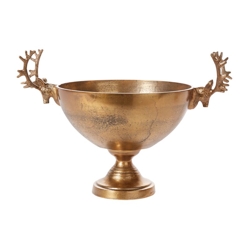 Golden Buck Bowl 16"x 9.25"x 11" By Accent Decor | Bowls | Modishstore - 5