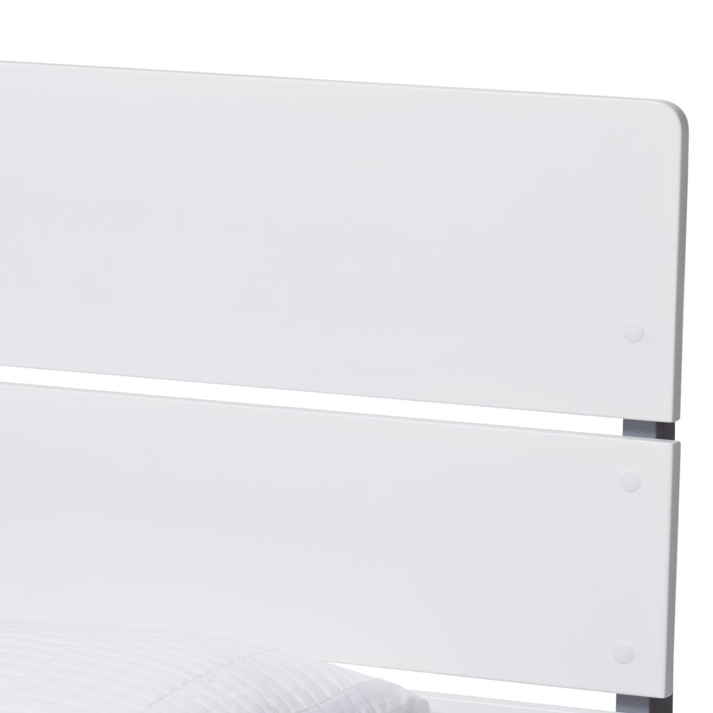 Baxton Studio Nereida Modern Classic Mission Style White and Dark Grey-Finished Wood Twin Platform Bed | Beds | Modishstore - 5